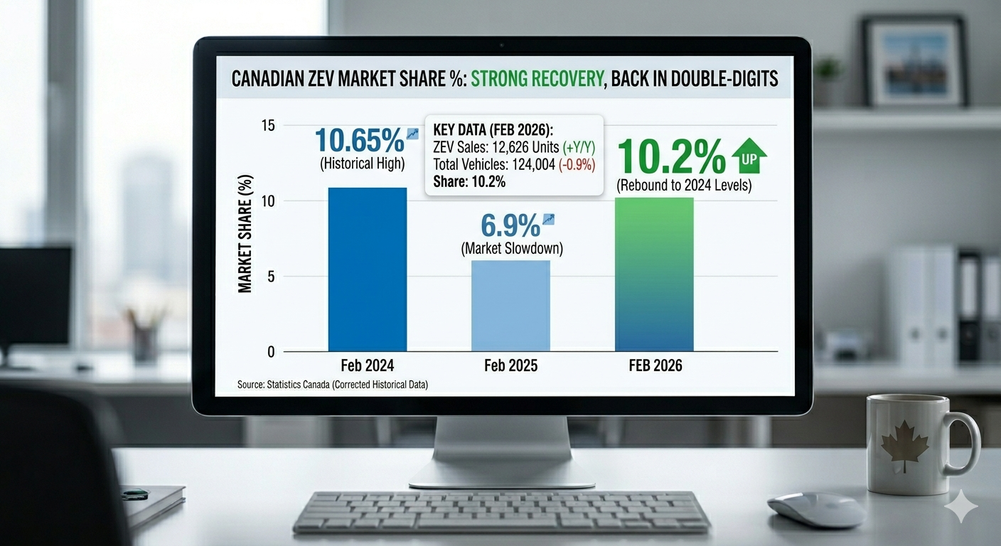 Canadian ZEV Sales Surge 47% (Feb YoY) as Market Begins to Rebound